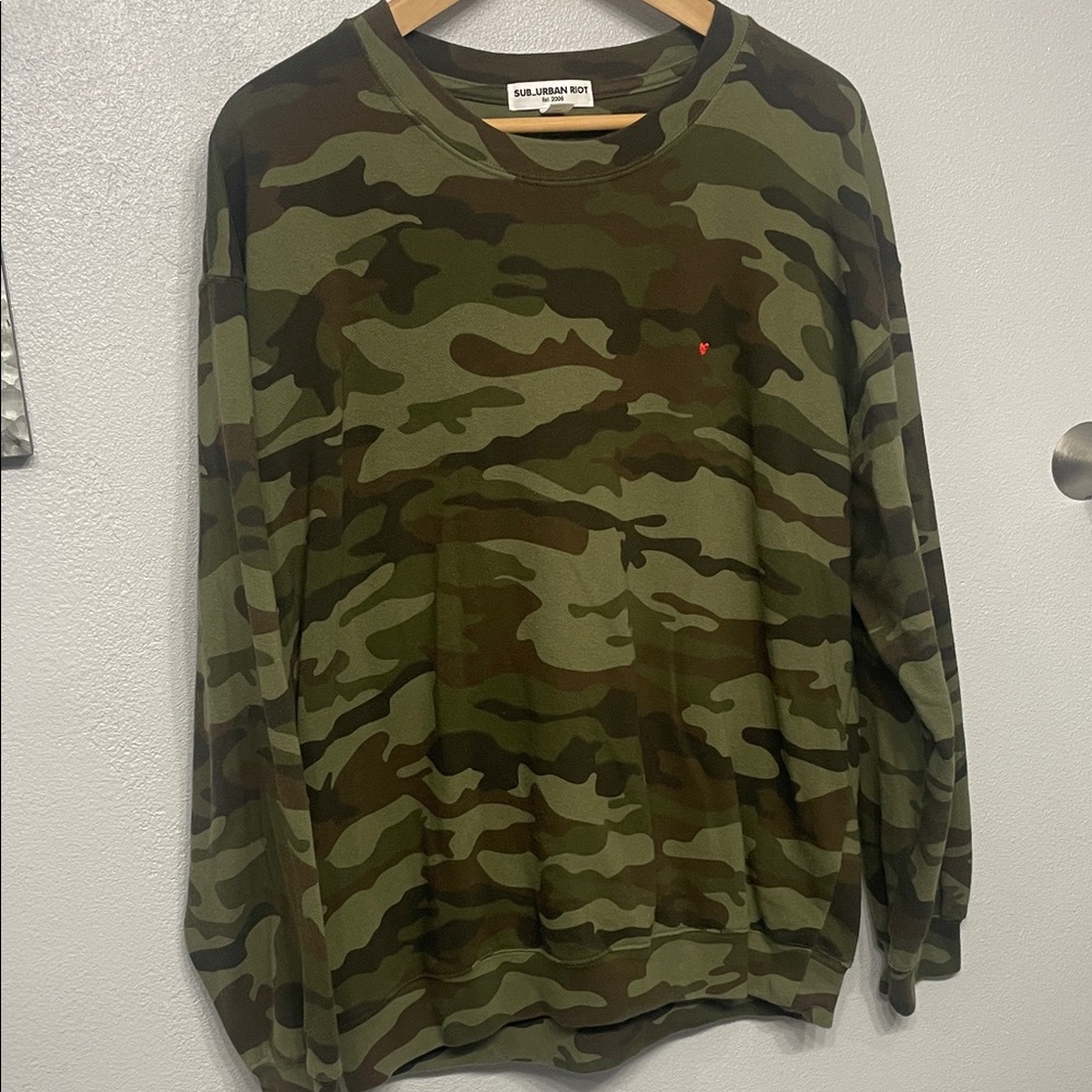 Sub_Urban Riot Camouflage Green Women’s Sweatshirt XL - Picture 3 of 9